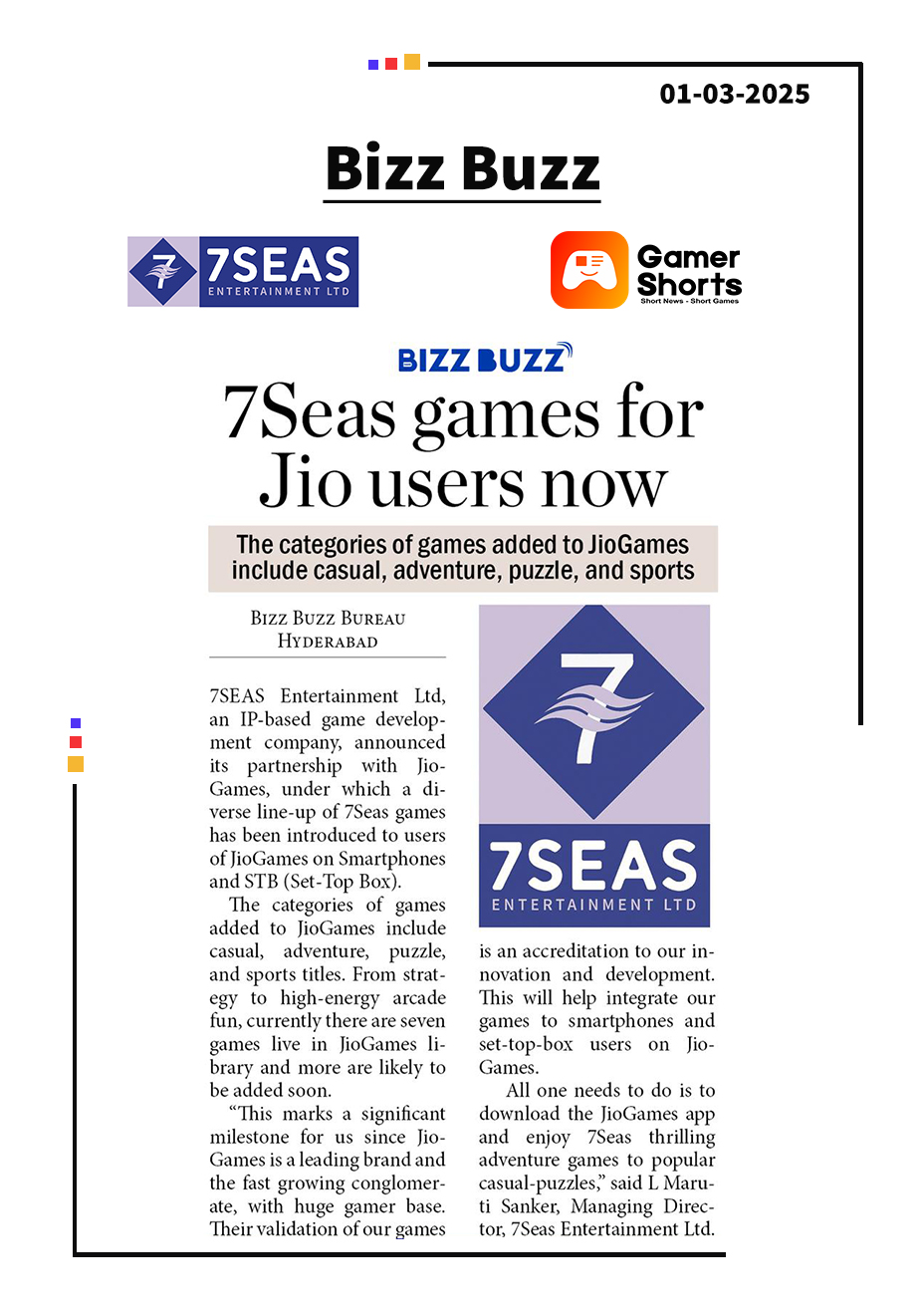 JioGames x 7Seas Entertainment: Expanding the fun across screens