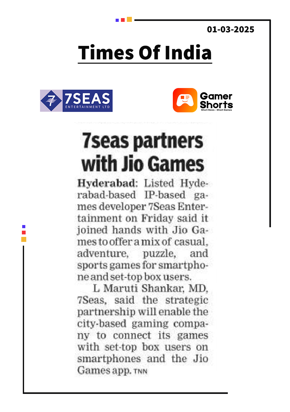 JioGames x 7Seas Entertainment: Expanding the fun across screens